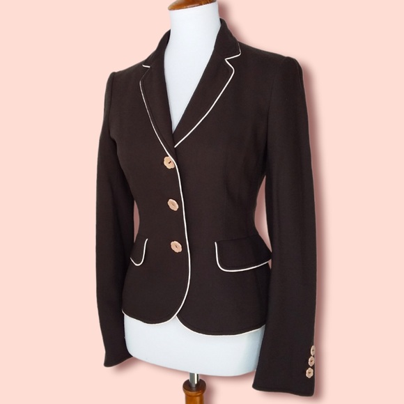 Moschino Elegant Brown Women's Blazer with Pink lining - Picture 6 of 8